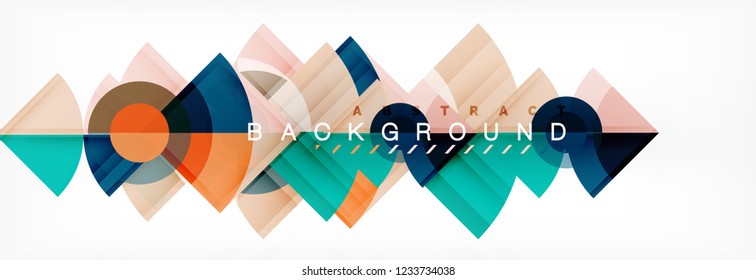 Trendy circles composition geometric background, vector design