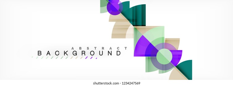 Trendy circles composition geometric background, vector design
