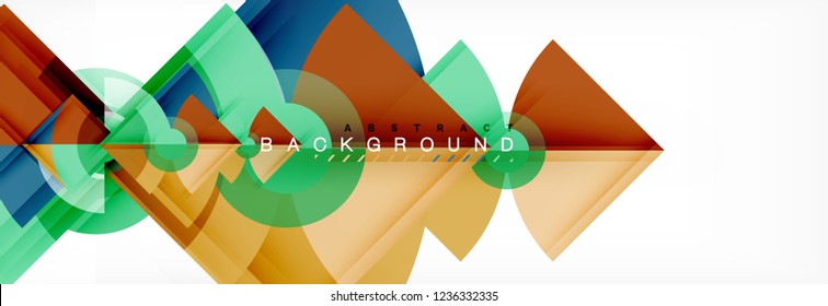 Trendy circles composition geometric background, vector design