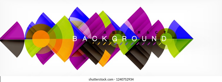 Trendy circles composition geometric background, vector design