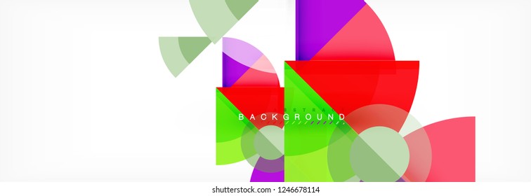 Trendy circles composition geometric background, vector design
