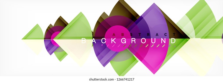 Trendy circles composition geometric background, vector design