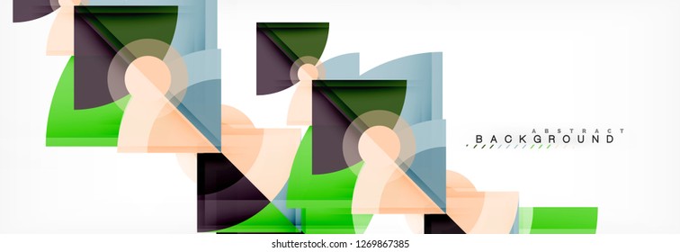 Trendy circles composition geometric background, vector design