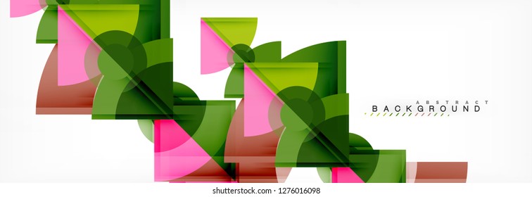 Trendy circles composition geometric background, vector design