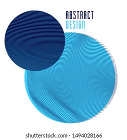 Trendy circles vector abstract composition, artistic background with dotted particles flow textures, design template for different ads.