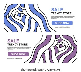 plantilla de tienda de banners web de línea limpia de moda