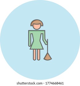Trendy cleaner icon on blue background for web and mobile graphic.