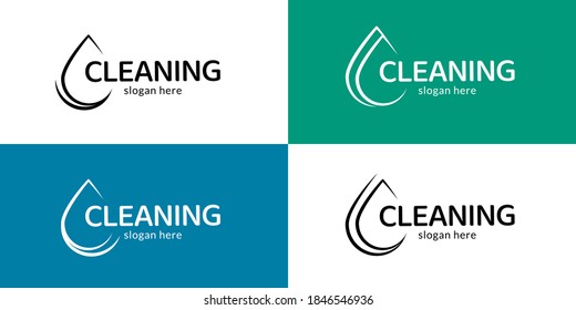 Trendy cleaning service logotype. Vector.