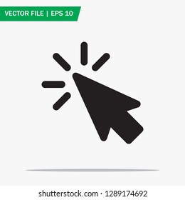 Trendy click icon in flat style isolated on grey background. Click symbol. Cursor icon. Mouse icon. Vector illustration. Eps10.