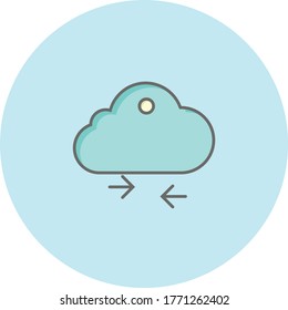 Trendy cloud icon on blue background for web and mobile graphic.