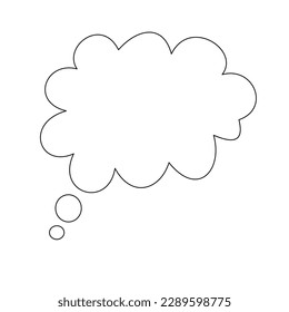 Trendy cloud line art. Think bubble vector illustration. Think bubble in flat style. Black think bubble or balloon in vector format.
