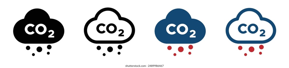 Trendy Co2 emissions vector icons. CO2 emission vector signs