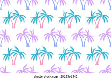 Ilustración vectorial veraniega de diseño de palmeras tropicales de coco. Hojas exóticas de fondo de siluetas tropicales. La palmera natural de Brasil es una perfecta relación. Impresión de tejido.