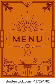 Trendy Coffee Menu Design with Linear Icons