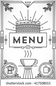 Trendy Coffee Menu Design with Linear Icons