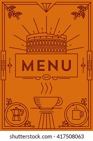 Trendy Coffee Menu Design with Linear Icons