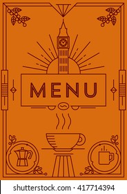 Trendy Coffee Menu Design with Linear Icons