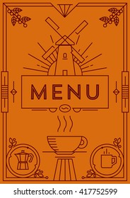 Trendy Coffee Menu Design with Linear Icons