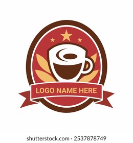 Trendy Coffeehouse Logo Vector white background