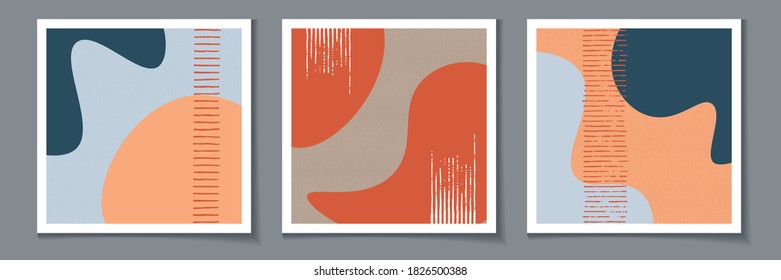 Trendy collection of abstract creative minimalist template in autumn colored for flyer, poster brochure design, or other. Vector illustration