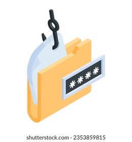 Colección a la moda de un icono isométrico de ciberseguridad
