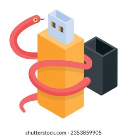 Trendy Collection of Cybersecurity Isometric Icon