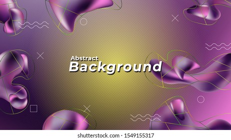 Trendy color background. Liquid and memphis style