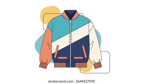 Trendy color block track jacket for fashionable outerwear and casual streetwear styles