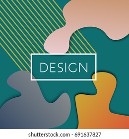 Trendy color bubble shapes with gradient. Minimalistic design poster with abstract elements.