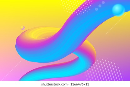 Trendy color gradient or neon abstract colorful transition background design. Vector abstract 3d digital wave of paint gradient stripe shape for music party poster template layout