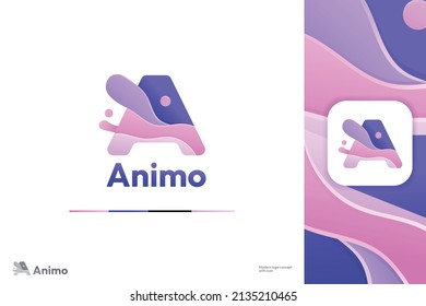 Trendy Color Letter Type Mark A Business Branding Logo Design Template