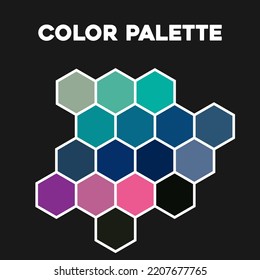 Trendy color palette for 2022. Vector