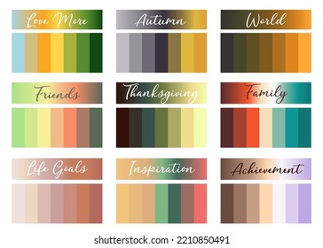 Trendy color palette    fall  for app  page  illustration  fall vector gradients 
