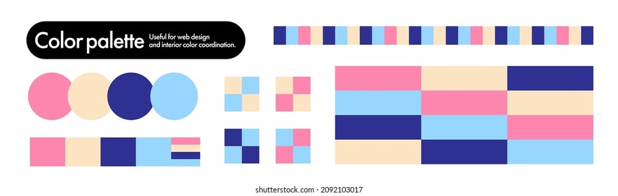 Trendy color palette materials, color schemes, color charts