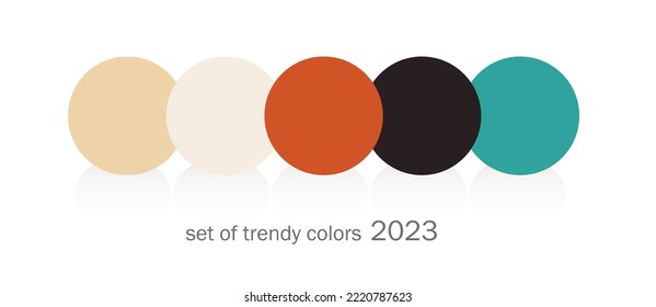 Trendy color palette materials, color schemes, color charts, color swatches, and basic colors. 