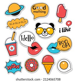  trendy color patches, labels and pins