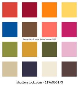 Trendy color scheme by plain color boxes. Spring and summer 2019