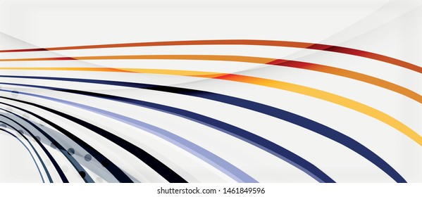 Trendy color stripes lines wave, great design for any purposes. Vector line pattern. Vector geometric background. Wavy line techno template