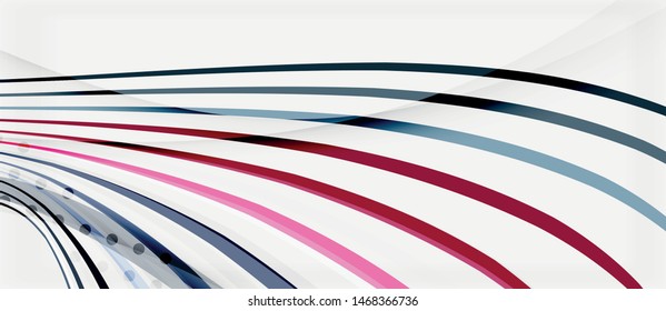 Trendy color stripes lines wave, great design for any purposes. Vector line pattern. Vector geometric background. Wavy line techno template