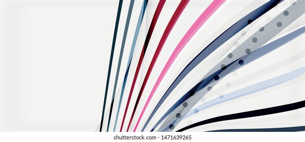 Trendy color stripes lines wave, great design for any purposes. Vector line pattern. Vector geometric background. Wavy line techno template