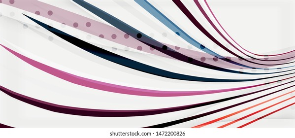 Trendy color stripes lines wave, great design for any purposes. Vector line pattern. Vector geometric background. Wavy line techno template