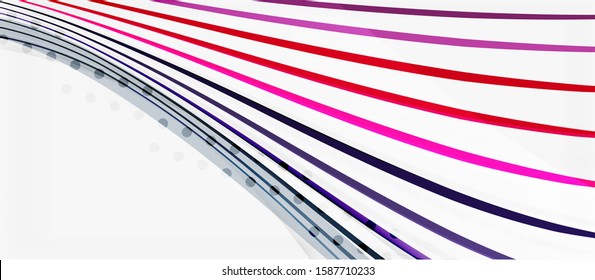 Trendy color stripes lines wave, great design for any purposes. Vector line pattern. Vector geometric background. Wavy line techno template
