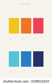 Trendy color swatches. Collection palettes of color swatches for business infographic, social media, mobile app, flat web design, backgrounds. Set of multicolored colors. Vector Illustration