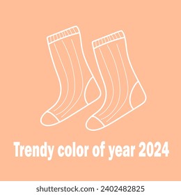 Trendy color of year 2024 Trendy color sample. Abstract floral pattern swatch colors collage. Peach new trend