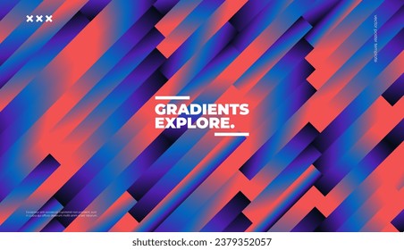 Trendy colorful background with geometric gradient shapes. Vector illustration. 