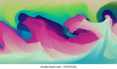 Trendy colorful background with  gitched wavy shapes.