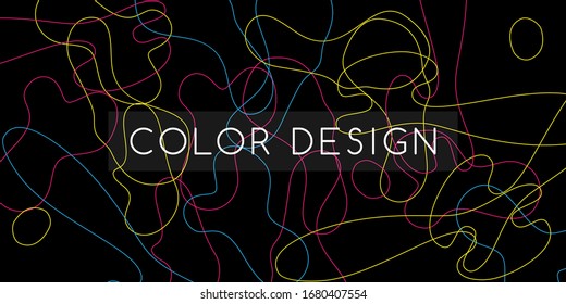 Trendy colorful background. Vector banner with texture from line elements.