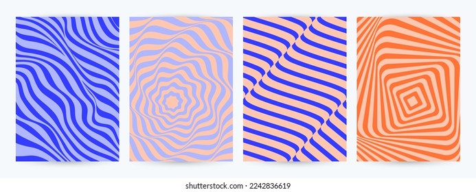 Trendy colorful backgrounds with geometric pattern. Optical illusion style texture.