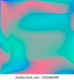Trendy colorful blur fluid texture. Hologram foil motion background. Abstract gradient holographic blurry backdrop. Vector design template
