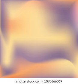 Trendy colorful blur fluid texture. Hologram foil motion background. Violet abstract gradient holographic blurry backdrop. Vector design template.
